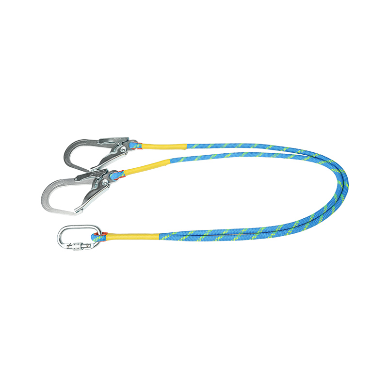 L13 Funis temperamentum duplex Lanyard, 2 Hooks et unus carabiner
